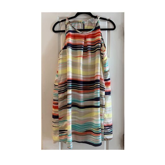 Speechless Dresses & Skirts - Speechless Women's Multicolor Striped Shift Dress Round Neck Sleeveless Short L